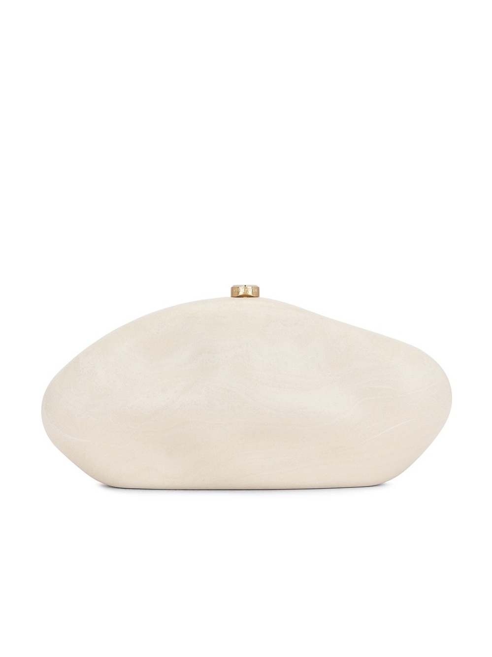 Cult Gaia Caldera Travertine Ivory Sculptural Clutch Evening Bag